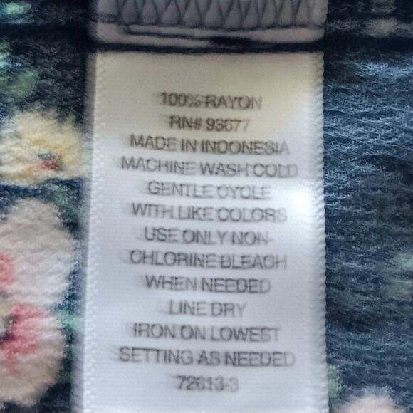 Floral Peasant Top Womens 2X Vneck Pullover 3/4 Sleeve St Johns Bay Boho Comfort - Picture 10 of 10